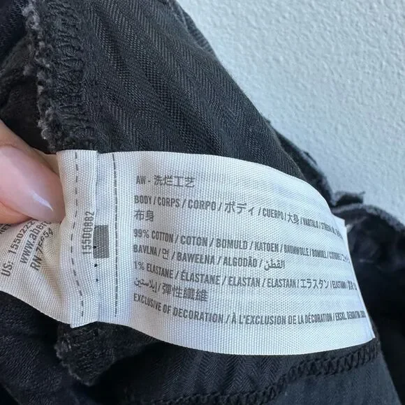 Abercrombie & Fitch The Dad High Rise Straight Black Button Fly Jeans Size 28/6 - Picture 7 of 7